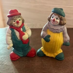 Colorful Clown salt‎ and pepper shakers vintage